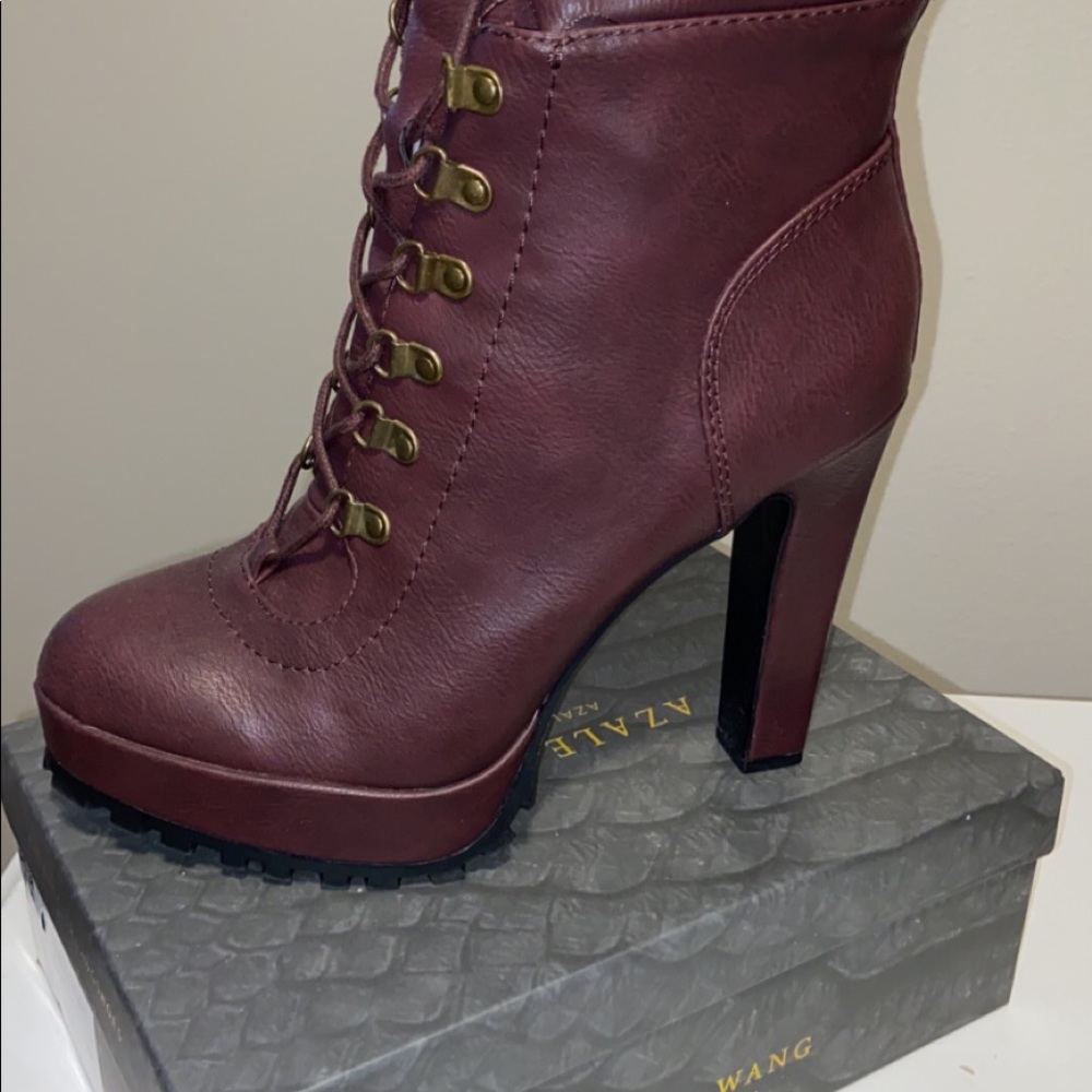 Burgundy booties
